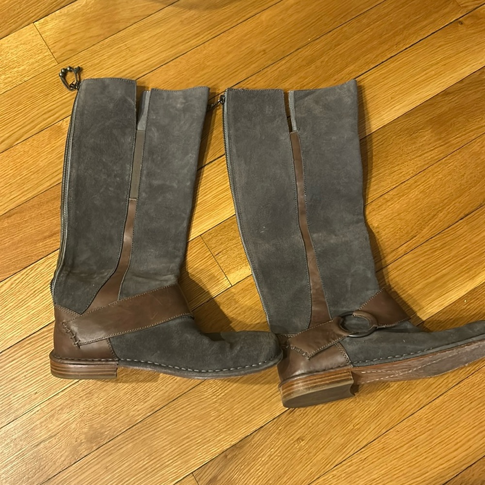 Olukai Holo Lio Tall Boots Women Size 9 Gray Brown